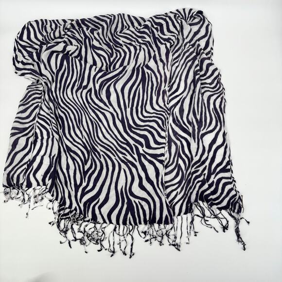 Lot of 6 Scarves, Zebra, Wool, Pink Floral, Warriors in Pink, Pashima, Palm Tree - Picture 7 of 8